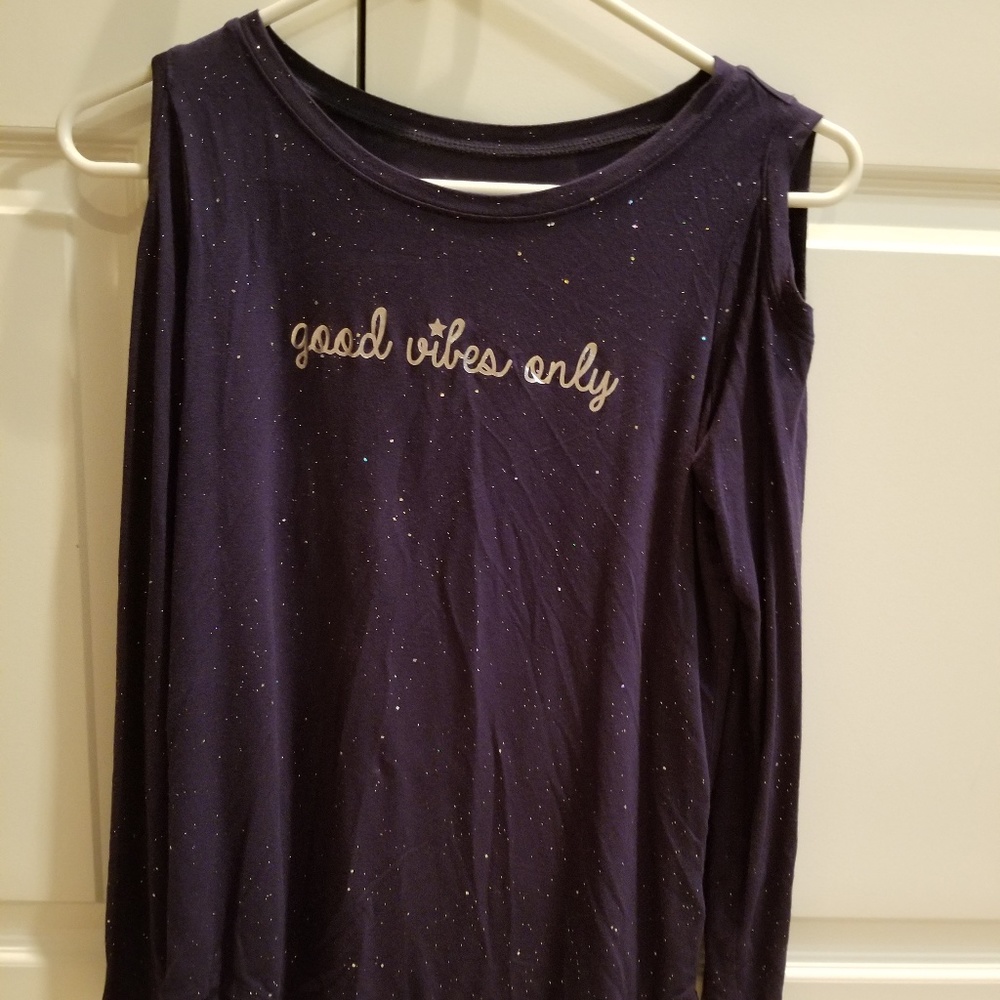Justice Cold Shoulder Long Sleeve Top